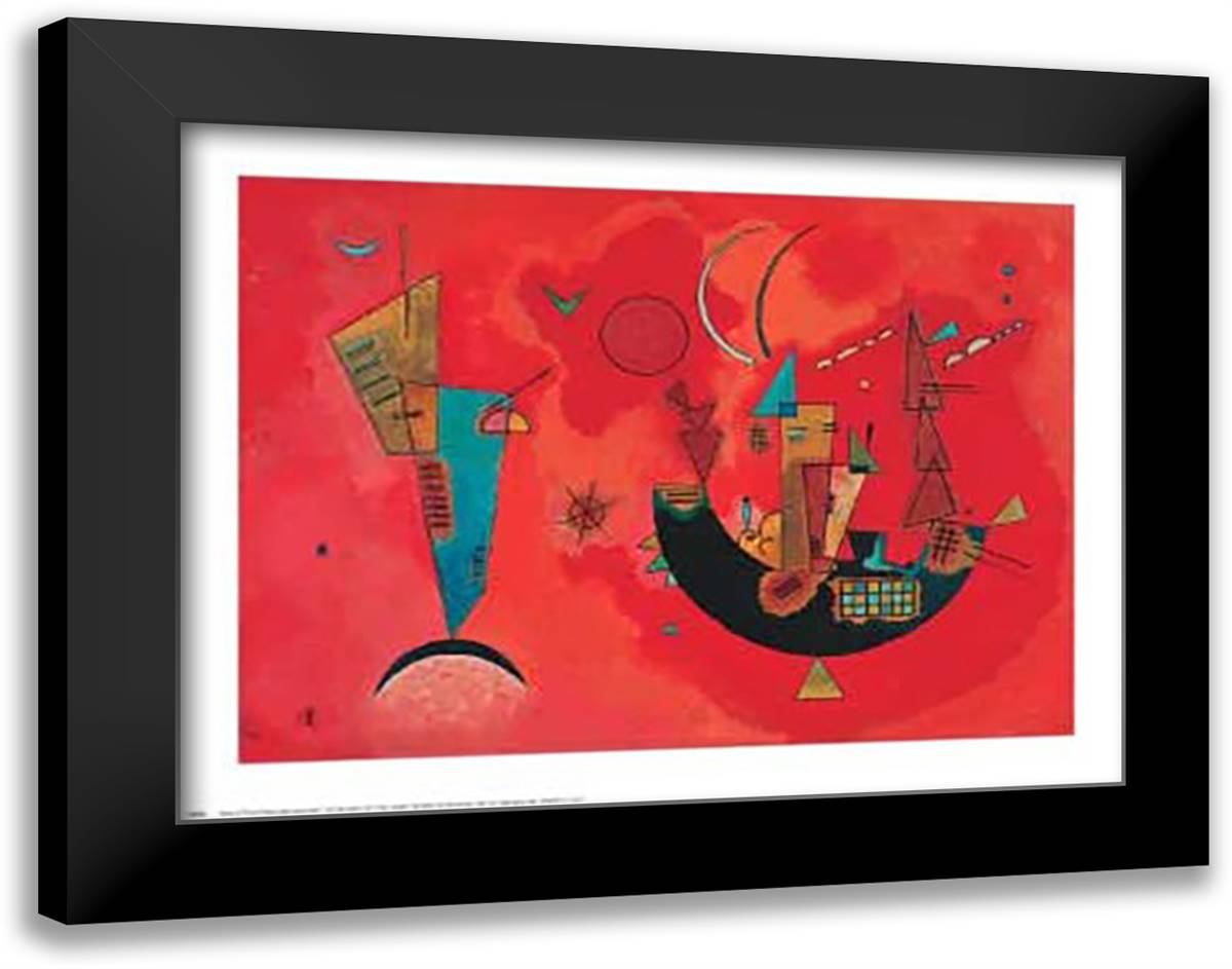 Mit Und Gegen 32x24 Black Modern Wood Framed Art Print Poster by Kandinsky, Wassily