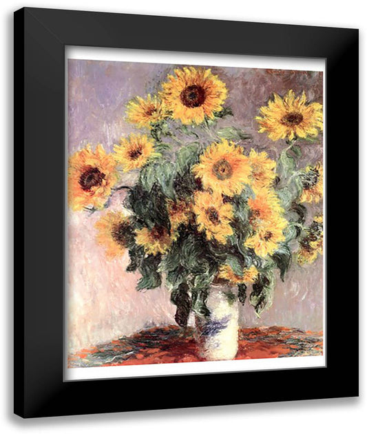 Sunflowers, c.1881 28x36 Black Modern Wood Framed Art Print Poster by Monet, Claude