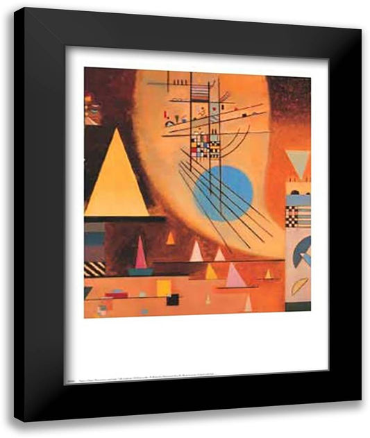 Verstummen 24x27 Black Modern Wood Framed Art Print Poster by Kandinsky, Wassily