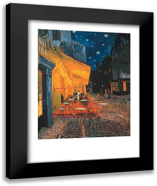 The Cafe Terrace on the Place du Forum, Arles, at Night, c.1888 23x28 Black Modern Wood Framed Art Print Poster by Van Gogh, Vincent
