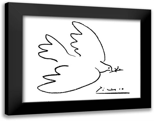 Dove of Peace 36x28 Black Modern Wood Framed Art Print Poster by Picasso, Pablo