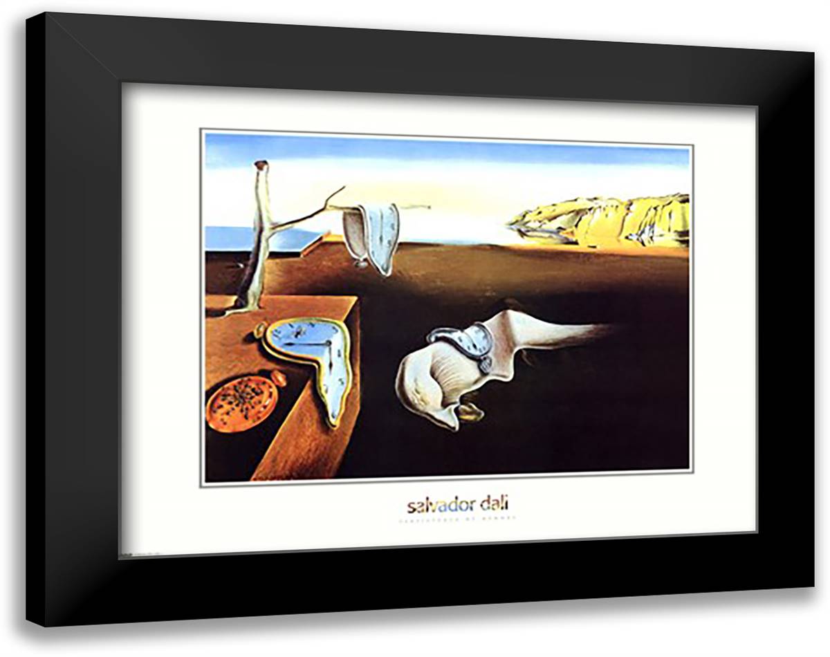 The Persistence of Memory, c.1931 36x28 Black Modern Wood Framed Art Print Poster by Dali, Salvador