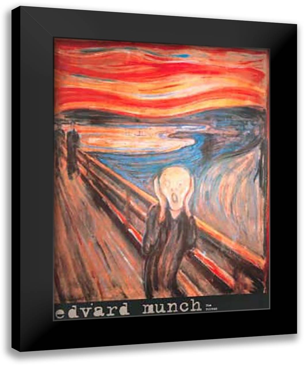 The Scream, c.1893 28x31 Black Modern Wood Framed Art Print Poster by Munch, Edvard