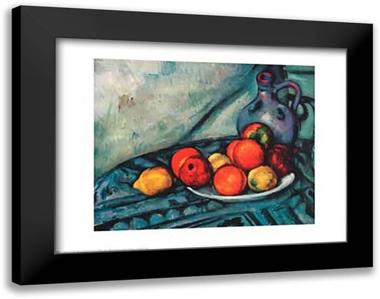Still Life 35x28 Black Modern Wood Framed Art Print Poster by Cezanne, Paul