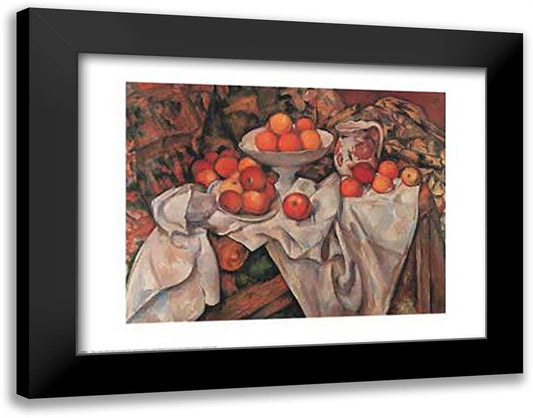 Apples and Oranges, c.1895 36x28 Black Modern Wood Framed Art Print Poster by Cezanne, Paul