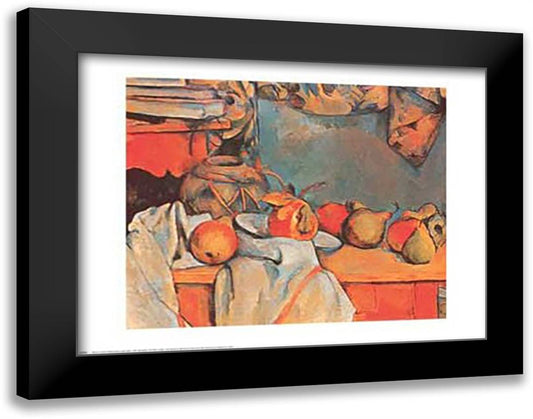 Fruit 24x18 Black Modern Wood Framed Art Print Poster by Cezanne, Paul