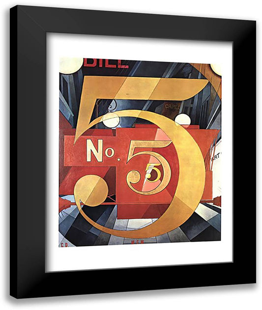 Figure Five in Gold 28x36 Black Modern Wood Framed Art Print Poster by Demuth, Charles