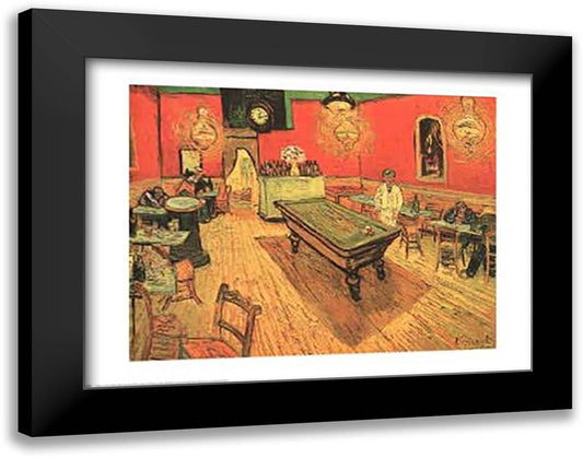 The Night Cafe in the Place Lamartine in Arles, c.1888 30x24 Black Modern Wood Framed Art Print Poster by Van Gogh, Vincent