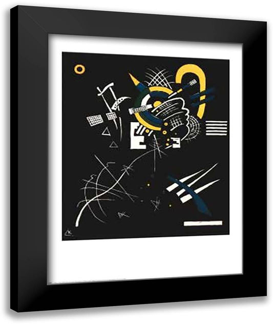 Kleine Welten VII 24x27 Black Modern Wood Framed Art Print Poster by Kandinsky, Wassily