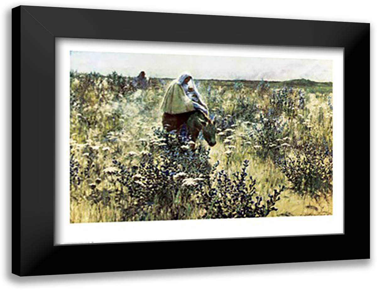 The Flight into Egypt 40x28 Black Modern Wood Framed Art Print Poster by Hitchcock, George