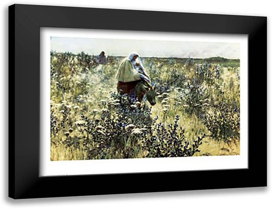 The Flight into Egypt 40x28 Black Modern Wood Framed Art Print Poster by Hitchcock, George