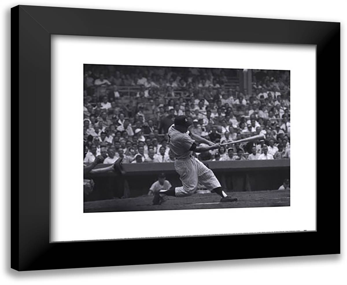 Out of the Park, 1956 24x20 Black Modern Wood Framed Art Print Poster by Bettmann-Corbis