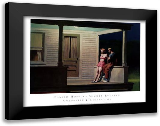 Summer Evening 36x28 Black Modern Wood Framed Art Print Poster by Hopper, Edward