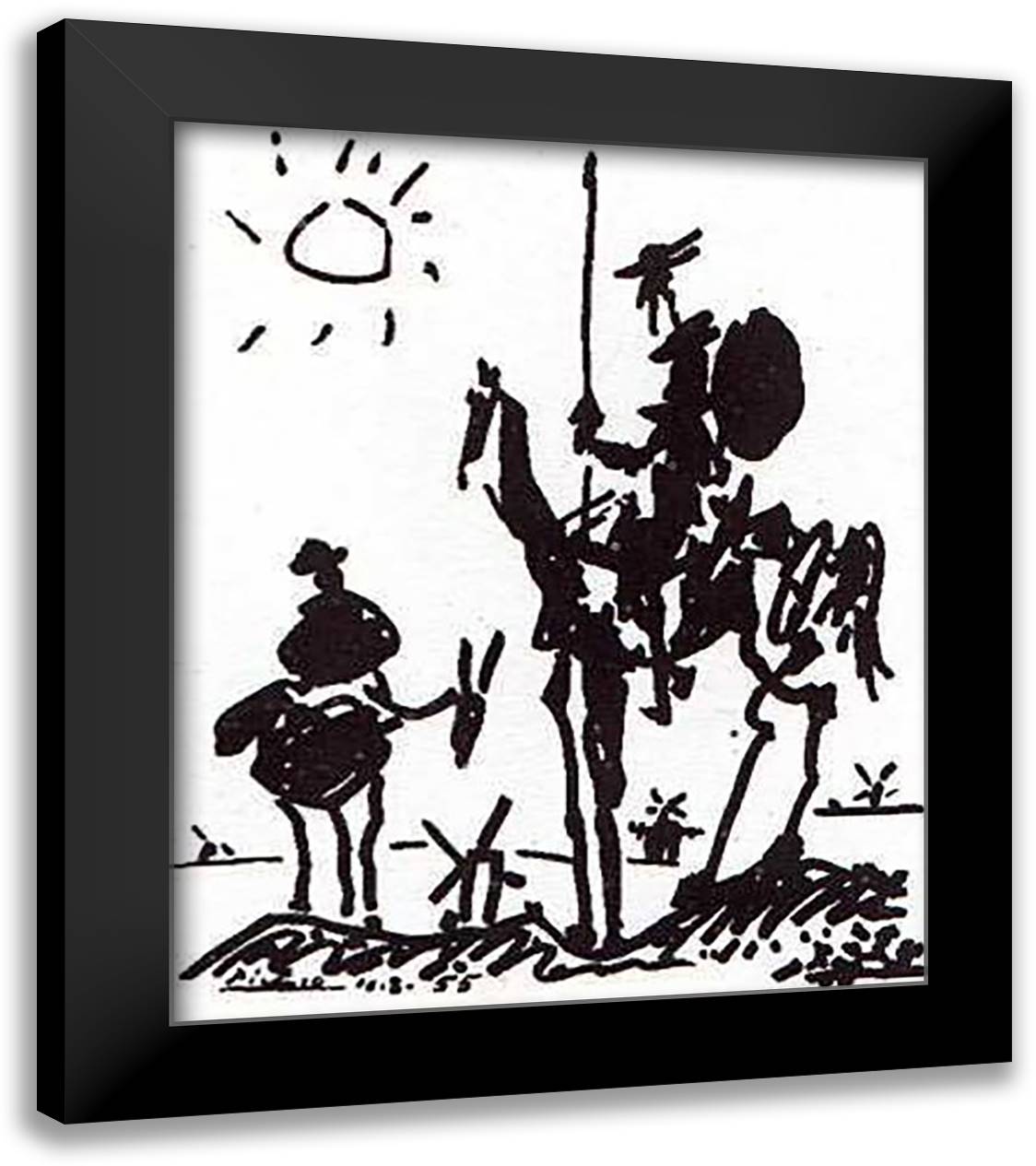 Don Quixote 26x32 Black Modern Wood Framed Art Print Poster by Picasso, Pablo