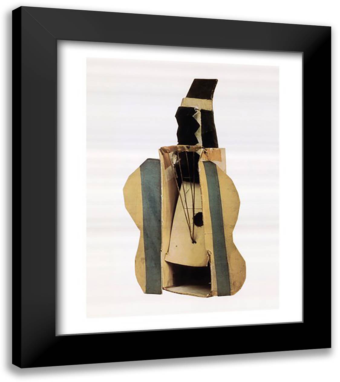 Construction Guitar 26x31 Black Modern Wood Framed Art Print Poster by Picasso, Pablo