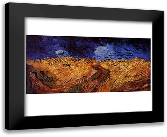 Wheatfield with Crows, c.1890 32x26 Black Modern Wood Framed Art Print Poster by Van Gogh, Vincent