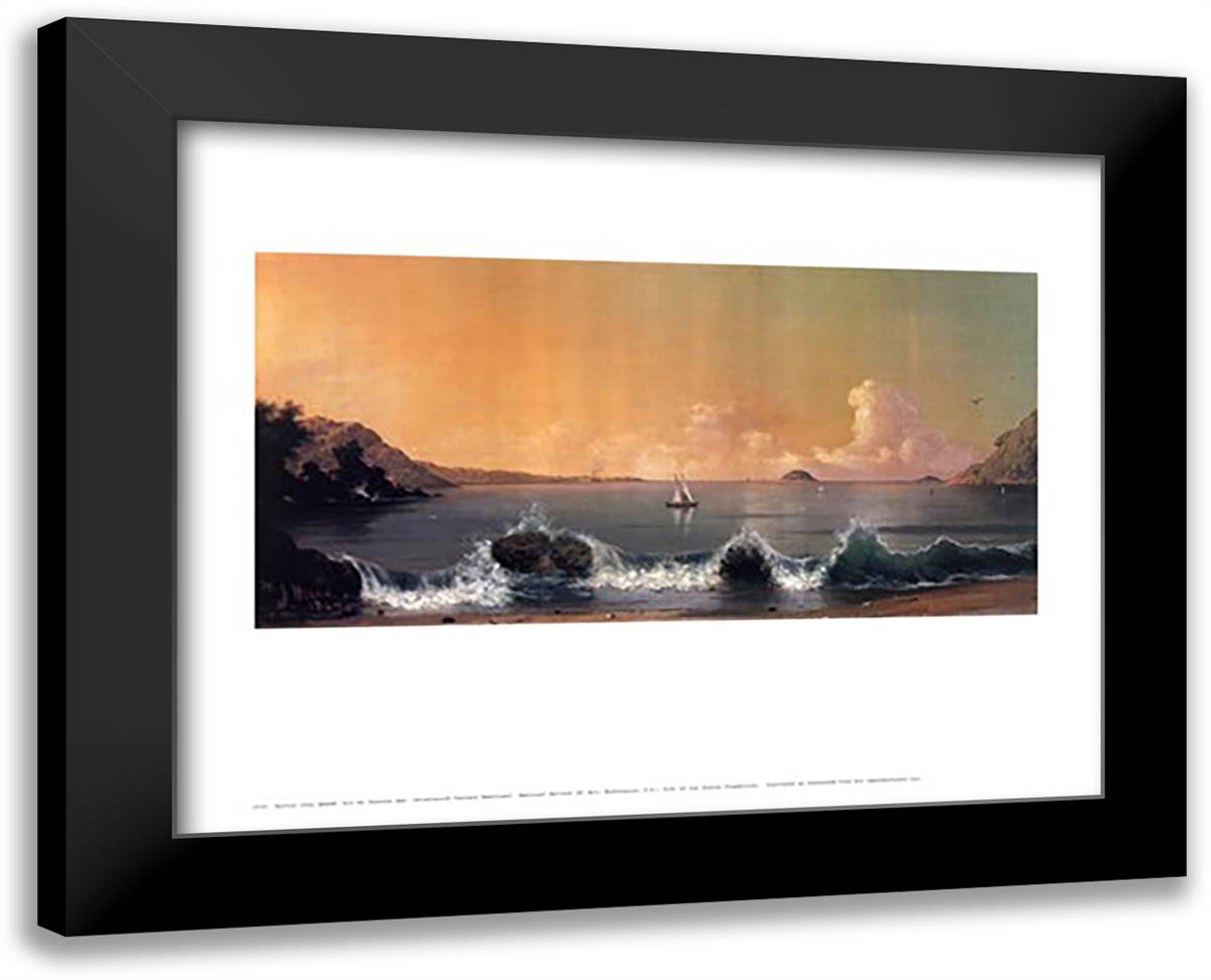 Rio De Janeiro Bay 33x27 Black Modern Wood Framed Art Print Poster by Heade, Martin Johnson
