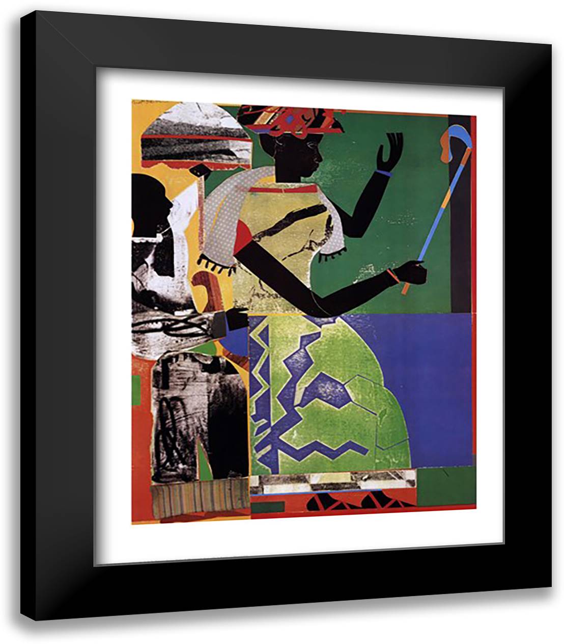 She-Ba 26x32 Black Modern Wood Framed Art Print Poster by Bearden, Romare
