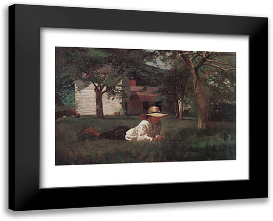 The Nooning 32x26 Black Modern Wood Framed Art Print Poster by Homer, Winslow