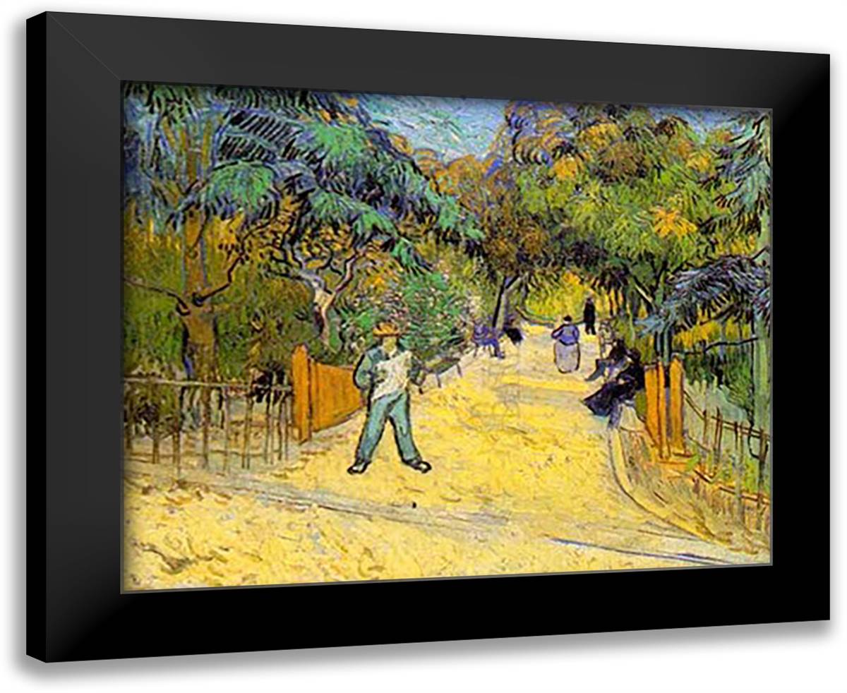 Entrance to the Public Garden in Arles 28x23 Black Modern Wood Framed Art Print Poster by Van Gogh, Vincent