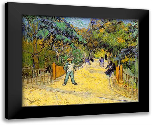 Entrance to the Public Garden in Arles 28x23 Black Modern Wood Framed Art Print Poster by Van Gogh, Vincent