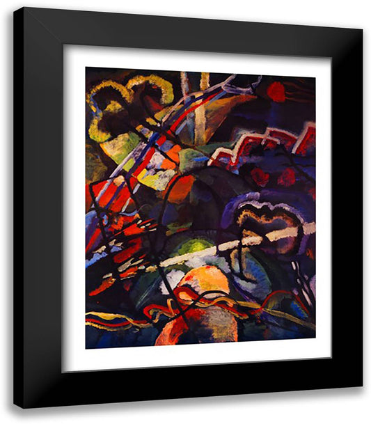 Composition Storm 26x32 Black Modern Wood Framed Art Print Poster by Kandinsky, Wassily