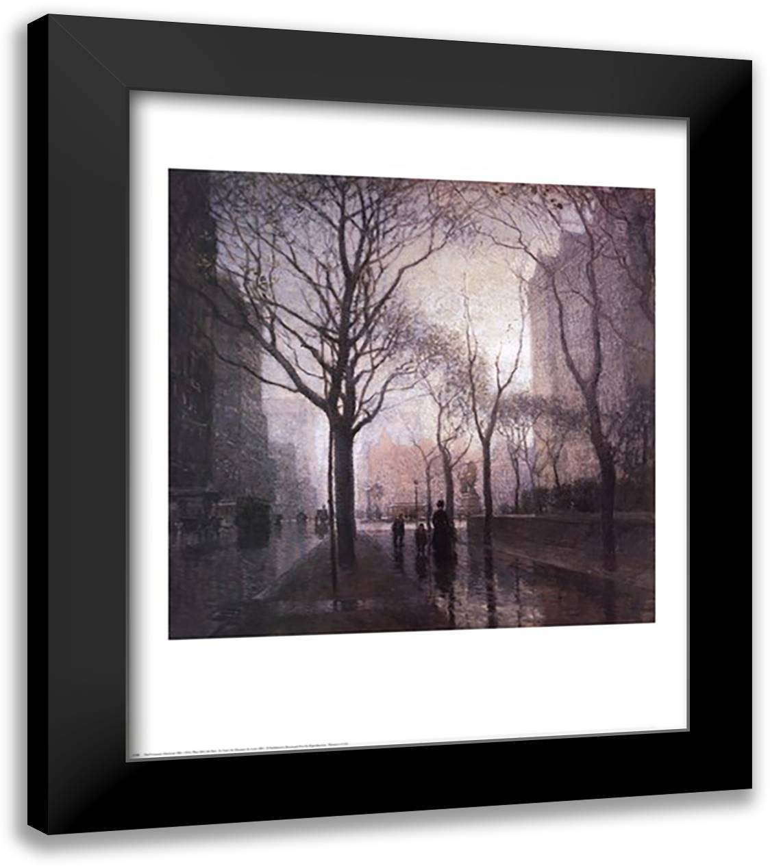 Plaza After the Rain 26x31 Black Modern Wood Framed Art Print Poster by Cornoyer, Paul