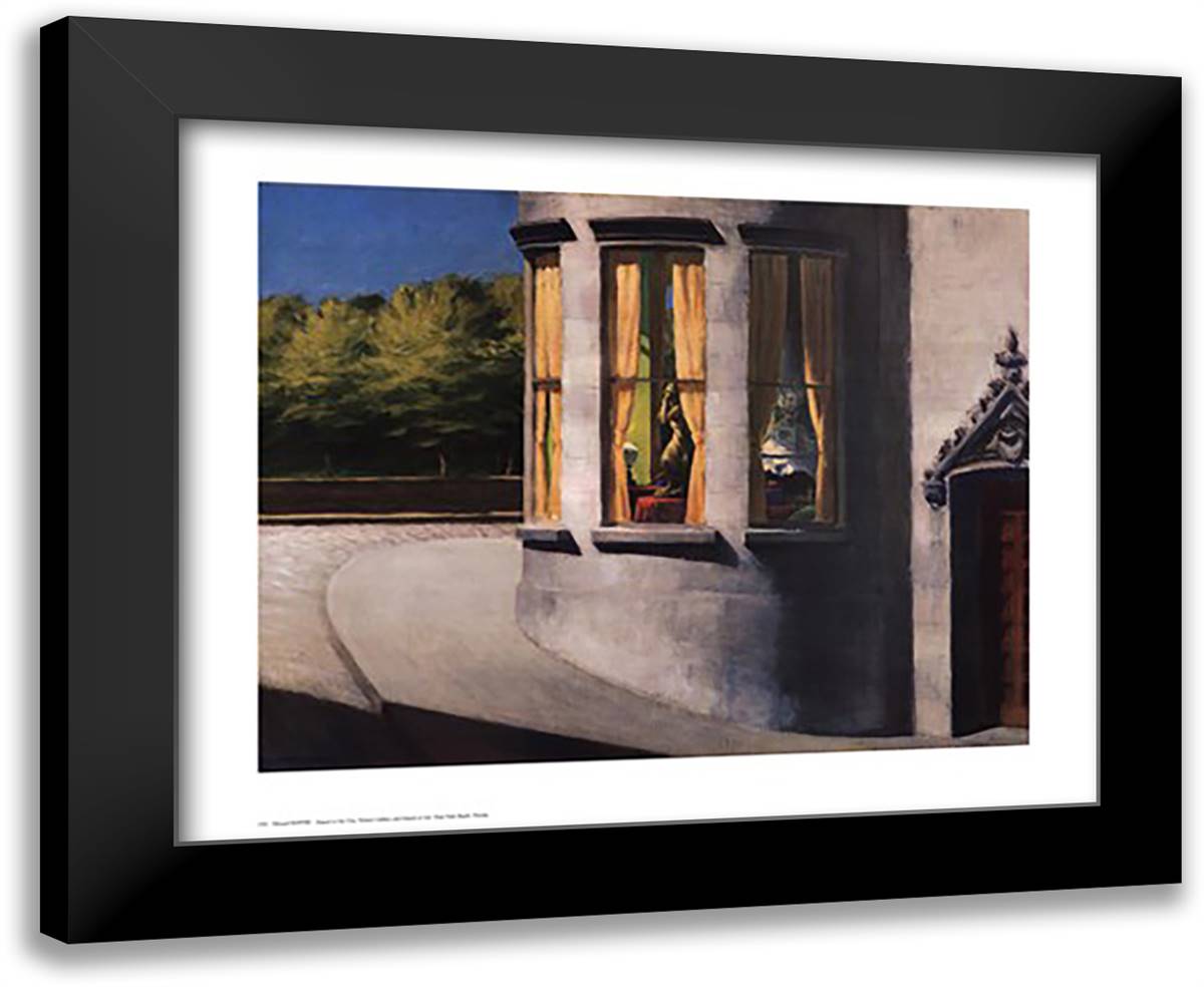 August in the City 33x27 Black Modern Wood Framed Art Print Poster by Hopper, Edward