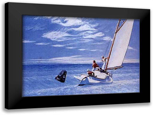 Ground Swell 32x26 Black Modern Wood Framed Art Print Poster by Hopper, Edward