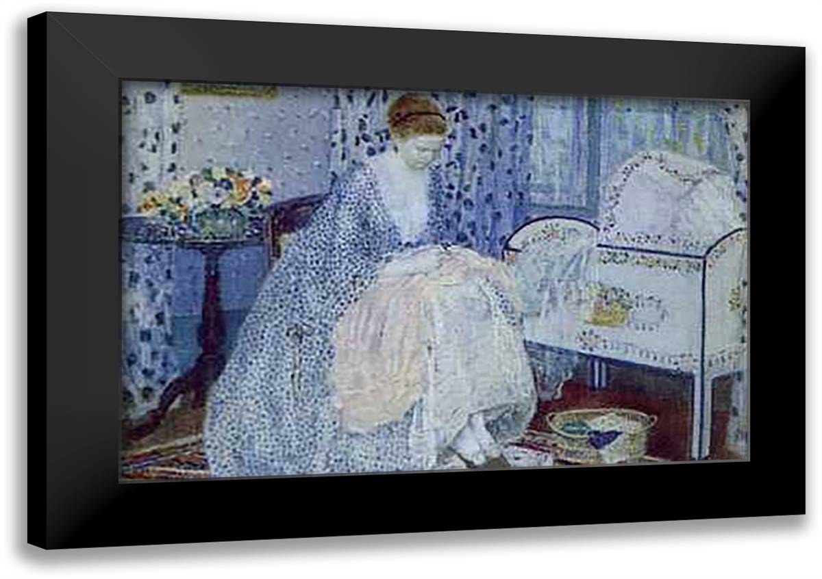 Frederick Frieseke - Peace Size 28x22 Black Modern Wood Framed Art Print Poster by Frieseke, Frederic