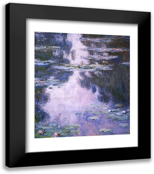 Water Lilies 26x31 Black Modern Wood Framed Art Print Poster by Monet, Claude