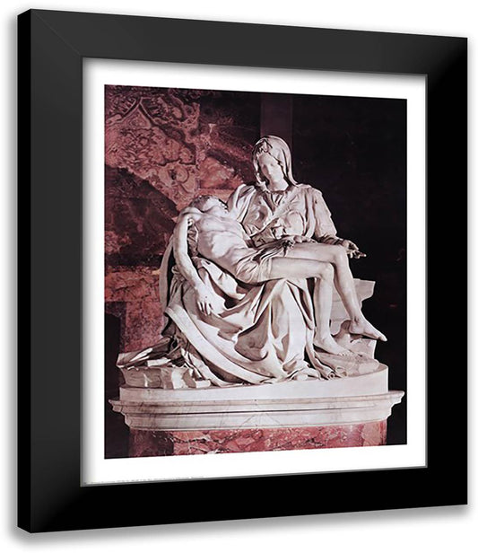 Pieta 26x32 Black Modern Wood Framed Art Print Poster by Michelangelo