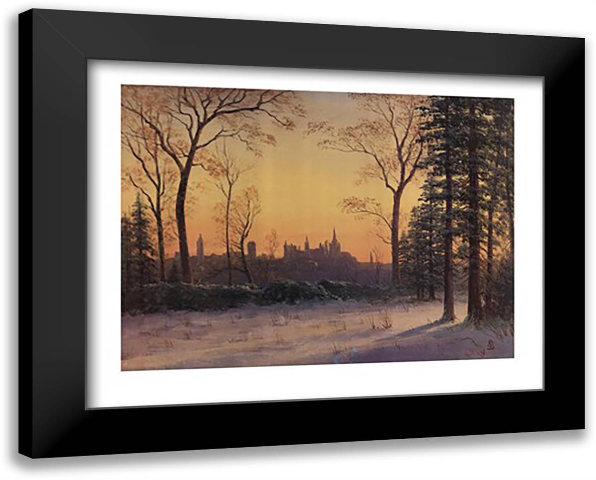 View of the Parliament Buildings from the Grounds of Rideau Hall 32x26 Black Modern Wood Framed Art Print Poster by Bierstadt, Albert