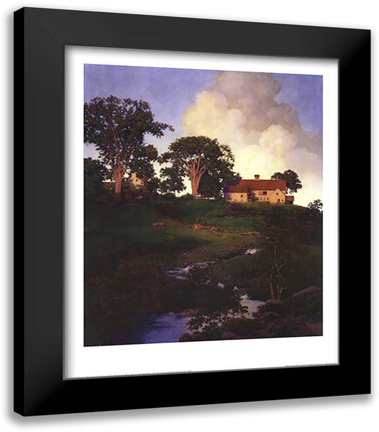 Hunt Farm 26x32 Black Modern Wood Framed Art Print Poster by Parrish, Maxfield