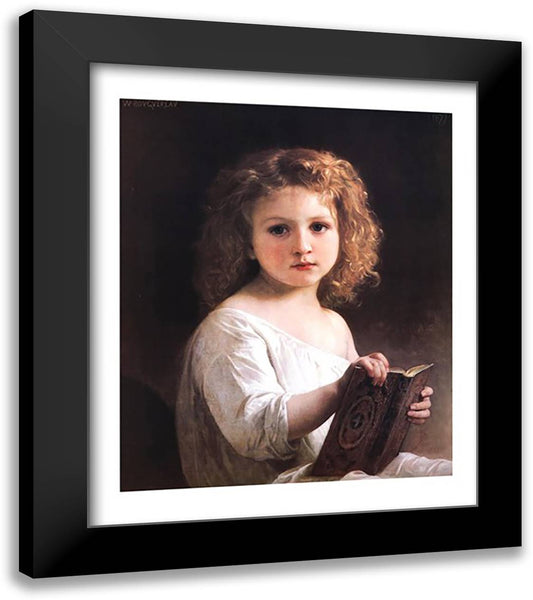 The Story Book 26x31 Black Modern Wood Framed Art Print Poster by Bouguereau, William Adolphe