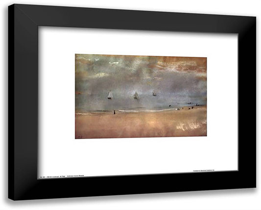 Beach Landscape 22x18 Black Modern Wood Framed Art Print Poster by Degas, Edgar