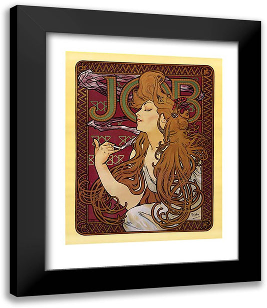 Papier a Cigarette Job, c.1897 26x32 Black Modern Wood Framed Art Print Poster by Mucha, Alphonse