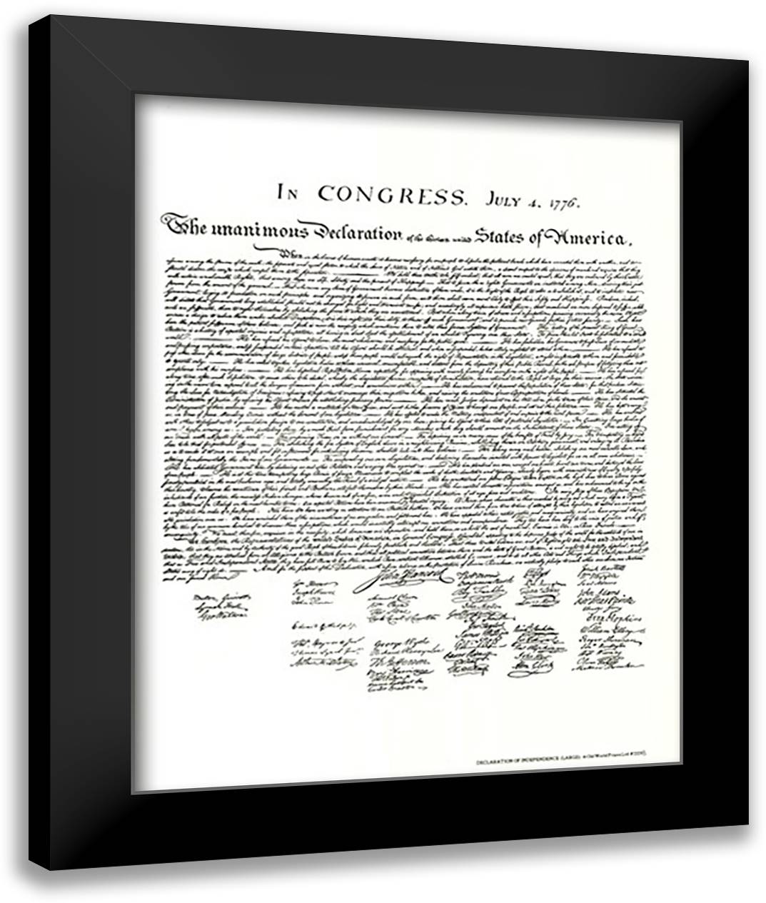 Declaration of Independence (Document) 22x28 Black Modern Wood Framed Art Print Poster
