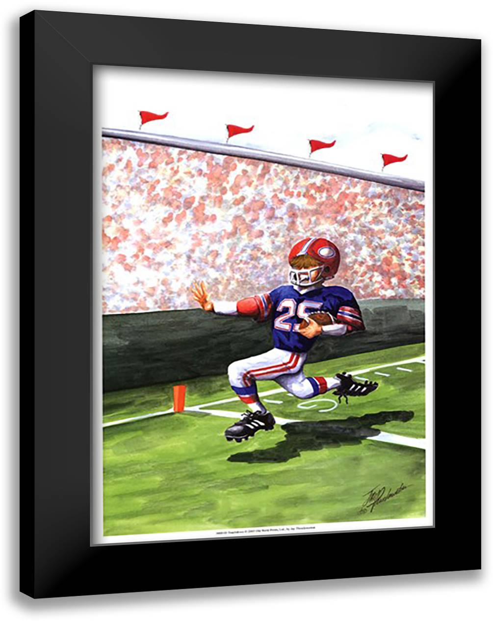 Touchdown 17x23 Black Modern Wood Framed Art Print Poster by Throckmorton, Jay