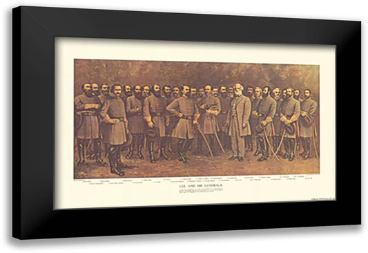 Robert E. Lee and his Generals 28x19 Black Modern Wood Framed Art Print Poster by Mathews, Fred