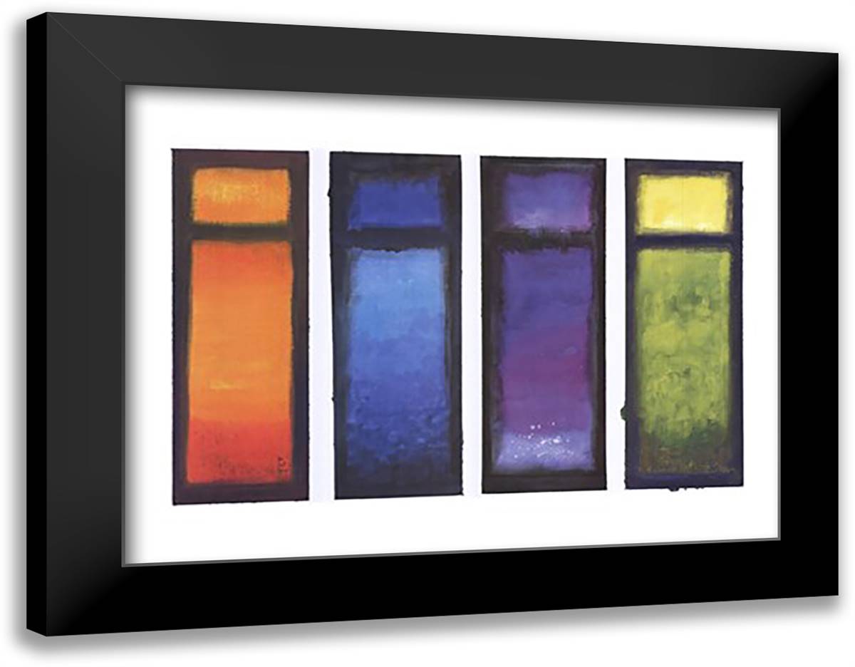 Four Meditations 36x28 Black Modern Wood Framed Art Print Poster by Massie, Ian Scott