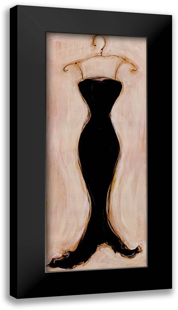 Black Evening Gown 12x24 Black Modern Wood Framed Art Print Poster by Osborne, Susan
