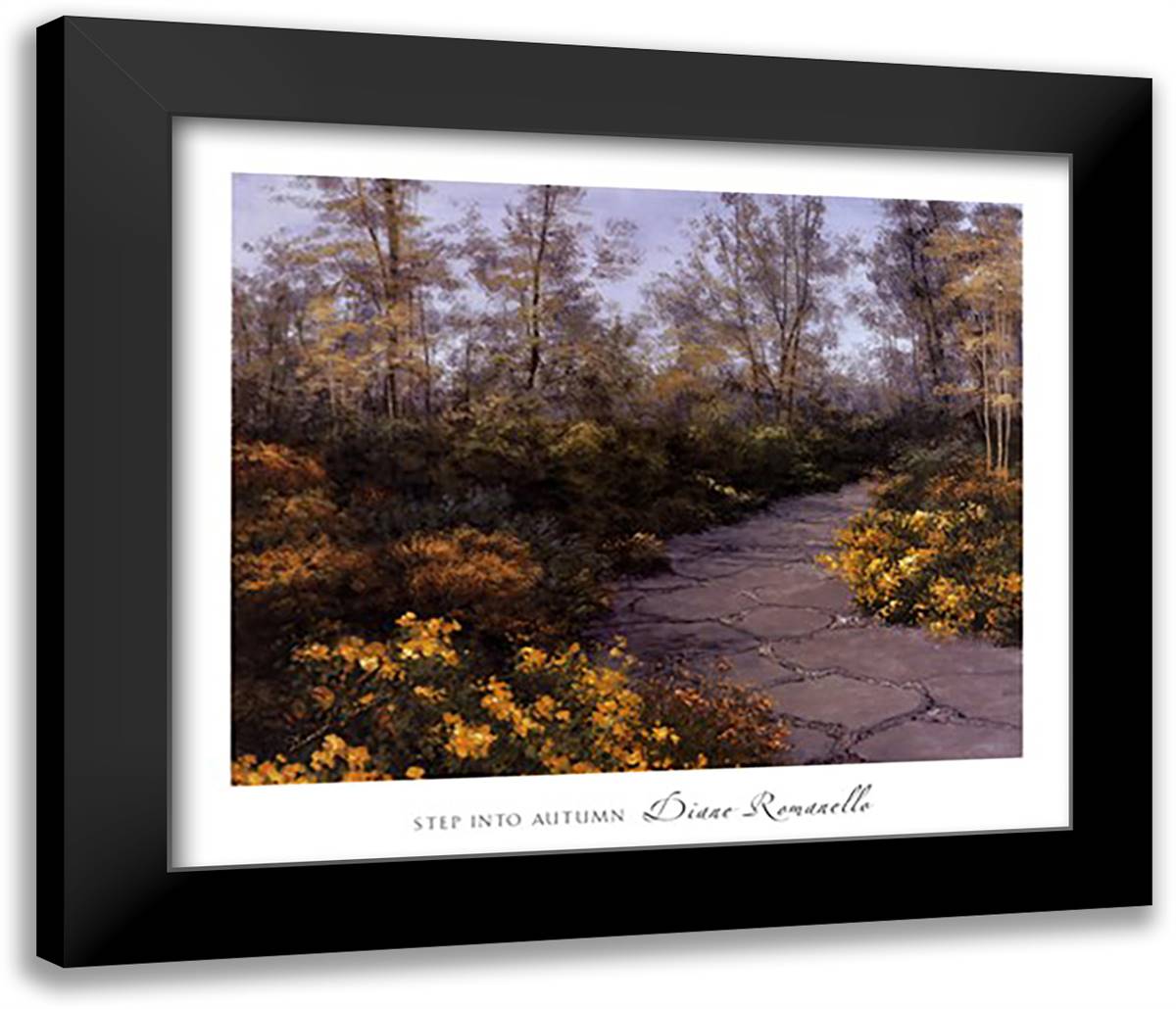 Step Into Autumn 32x28 Black Modern Wood Framed Art Print Poster by Romanello, Diane