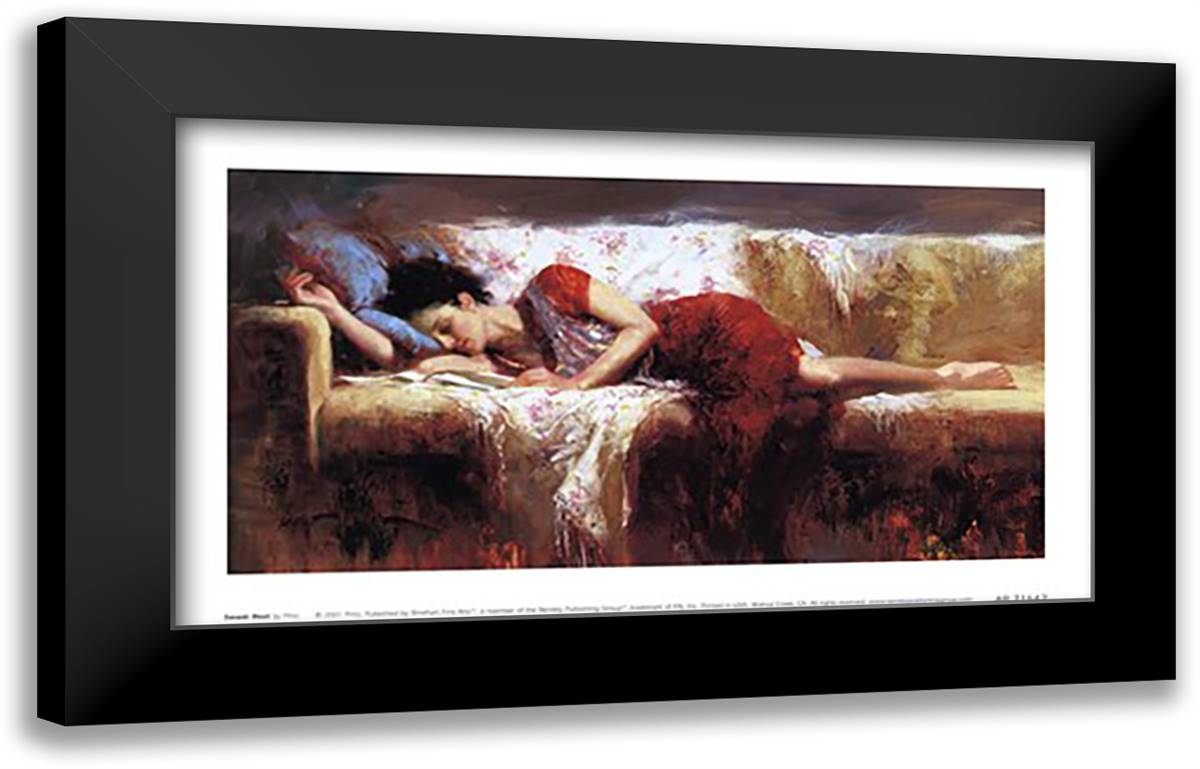 Sweet Rest 13x9 Black Modern Wood Framed Art Print Poster by Daeni, Pino
