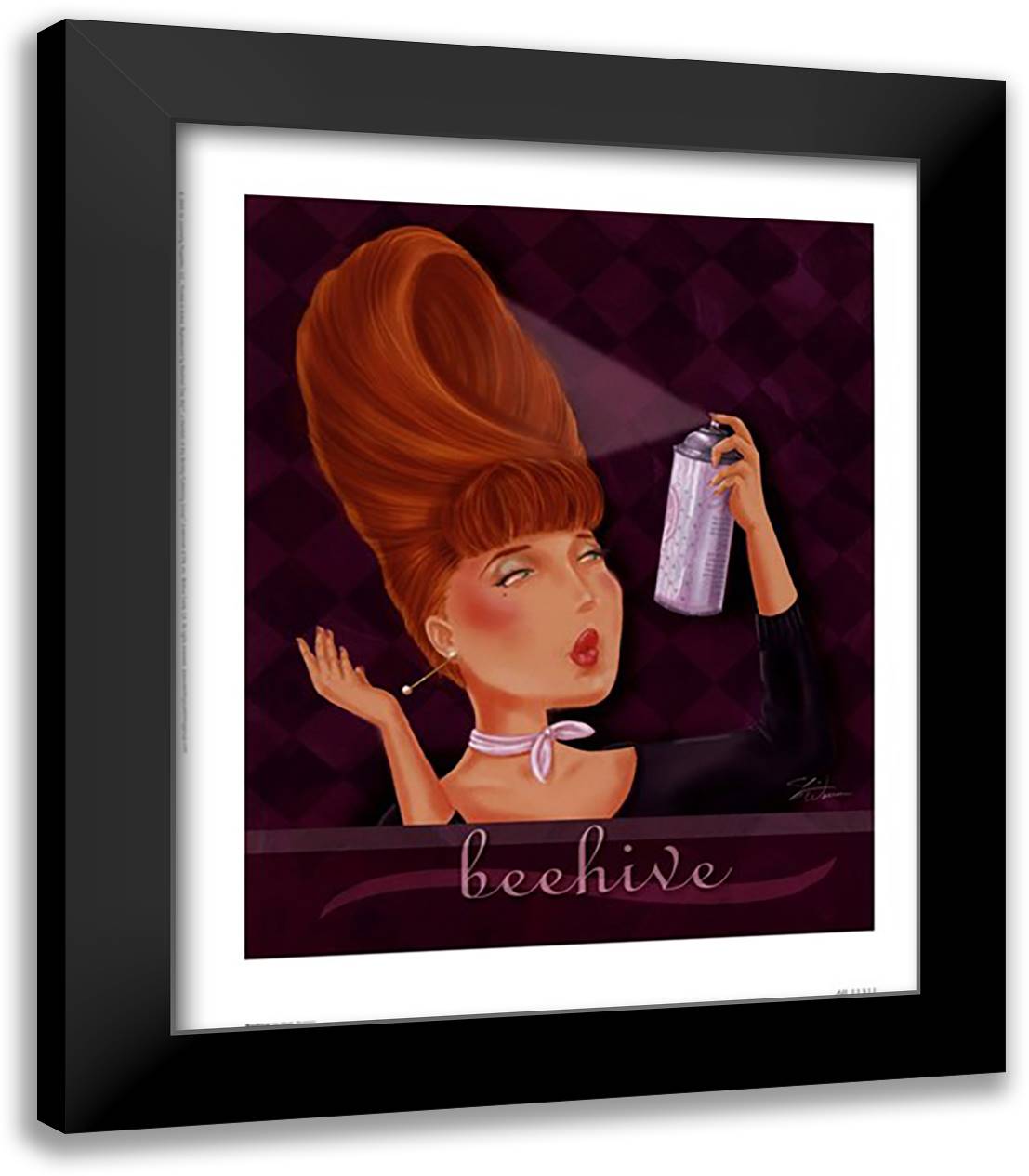 Beehive 14x16 Black Modern Wood Framed Art Print Poster by Warren, Shari