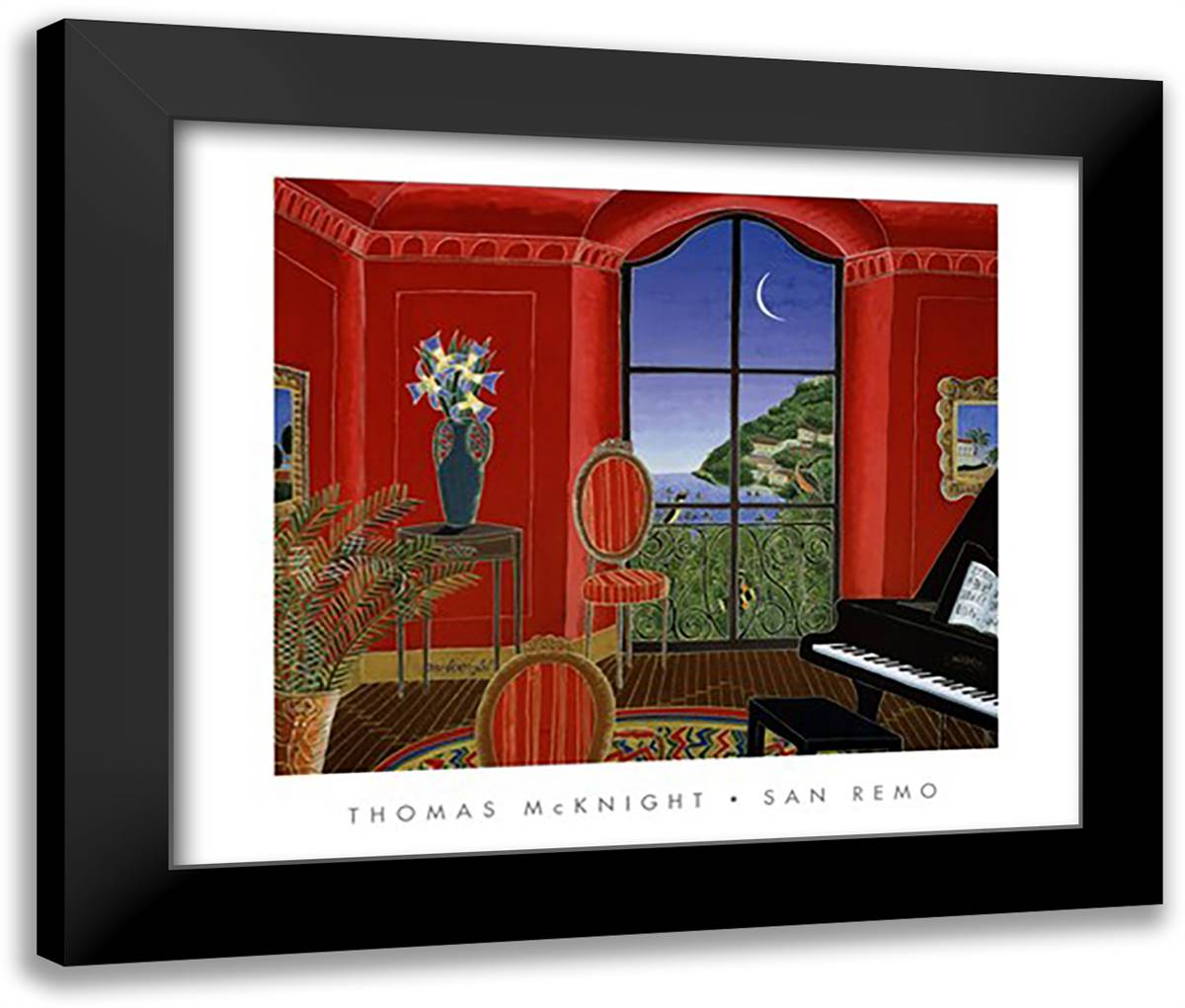 San Remo 28x24 Black Modern Wood Framed Art Print Poster by McKnight, Thomas