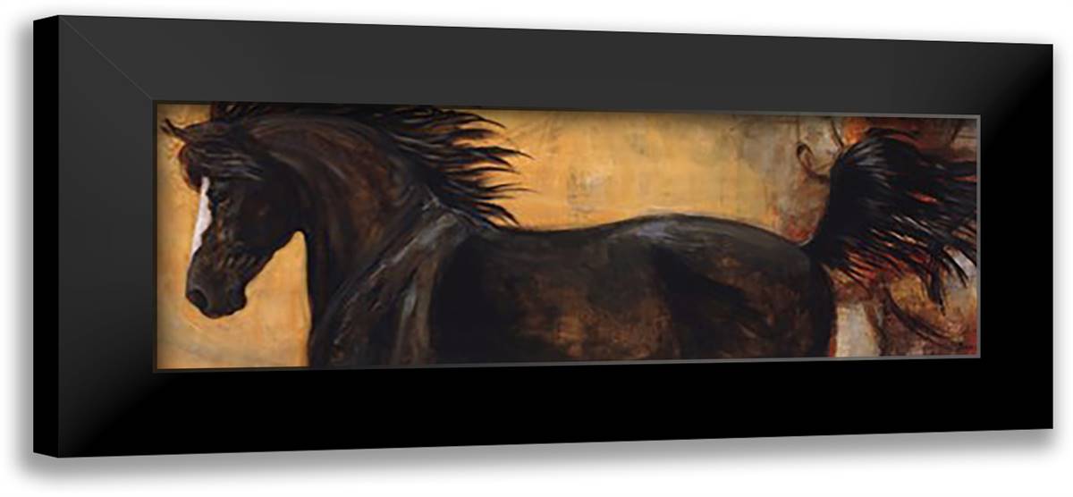 Strider II 40x16 Black Modern Wood Framed Art Print Poster by Leibrick, Karen