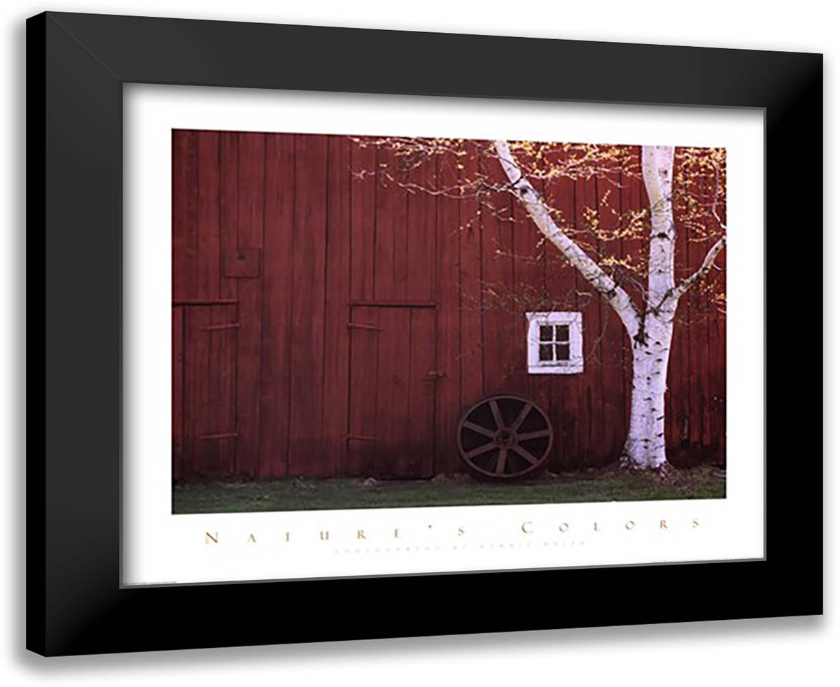 Country Barn 32x26 Black Modern Wood Framed Art Print Poster by Welsh, Dennis