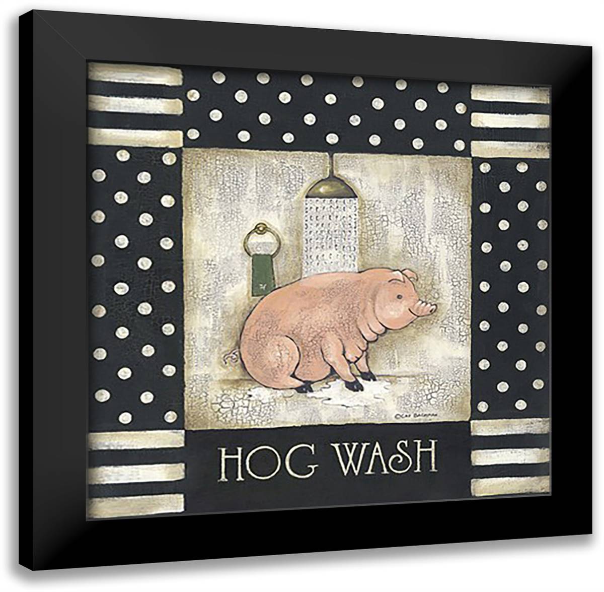 Hog Wash 16x16 Black Modern Wood Framed Art Print Poster by Bachman, Cat