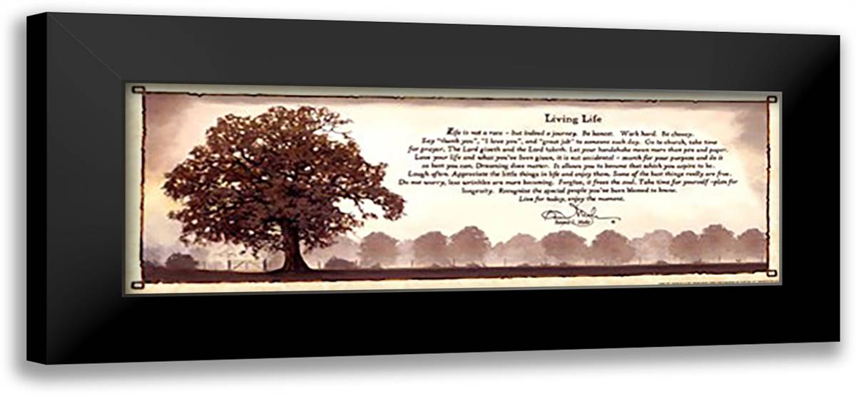 Living Life 22x10 Black Modern Wood Framed Art Print Poster by Mohr, Bonnie